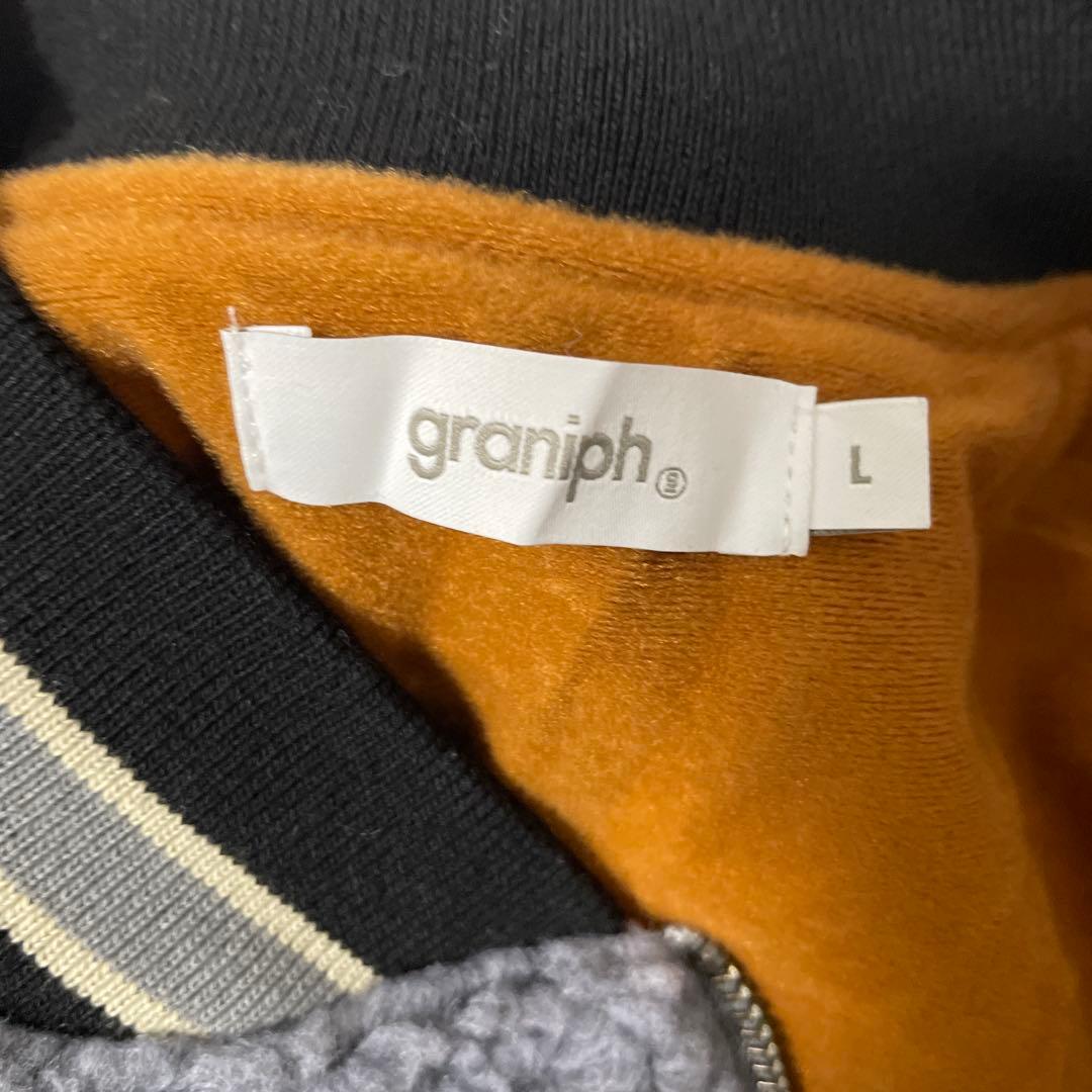 新品タグ付 グラニフ イカク ボアスタジアムジャンパー L ブルゾン