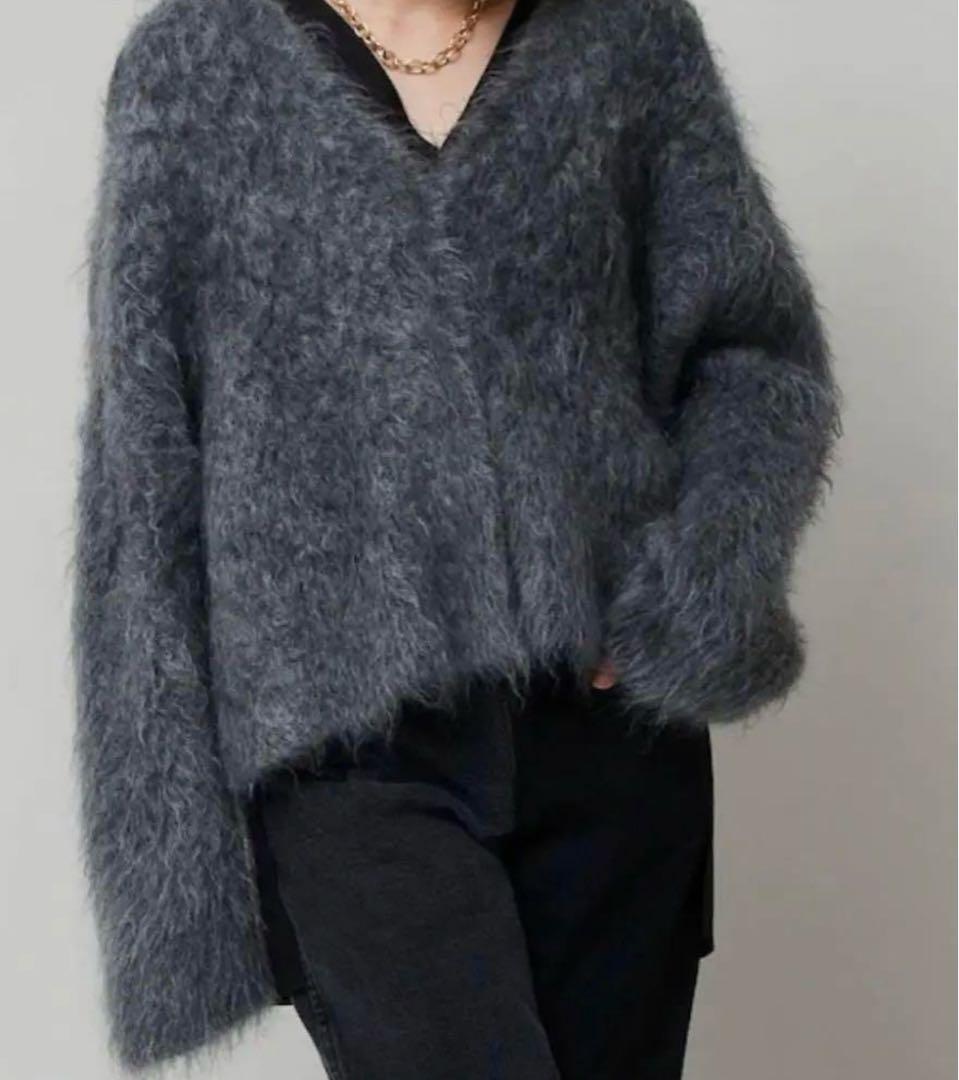 Curensology（カレンソロジー）ファーリーモヘヤニットカーディガン