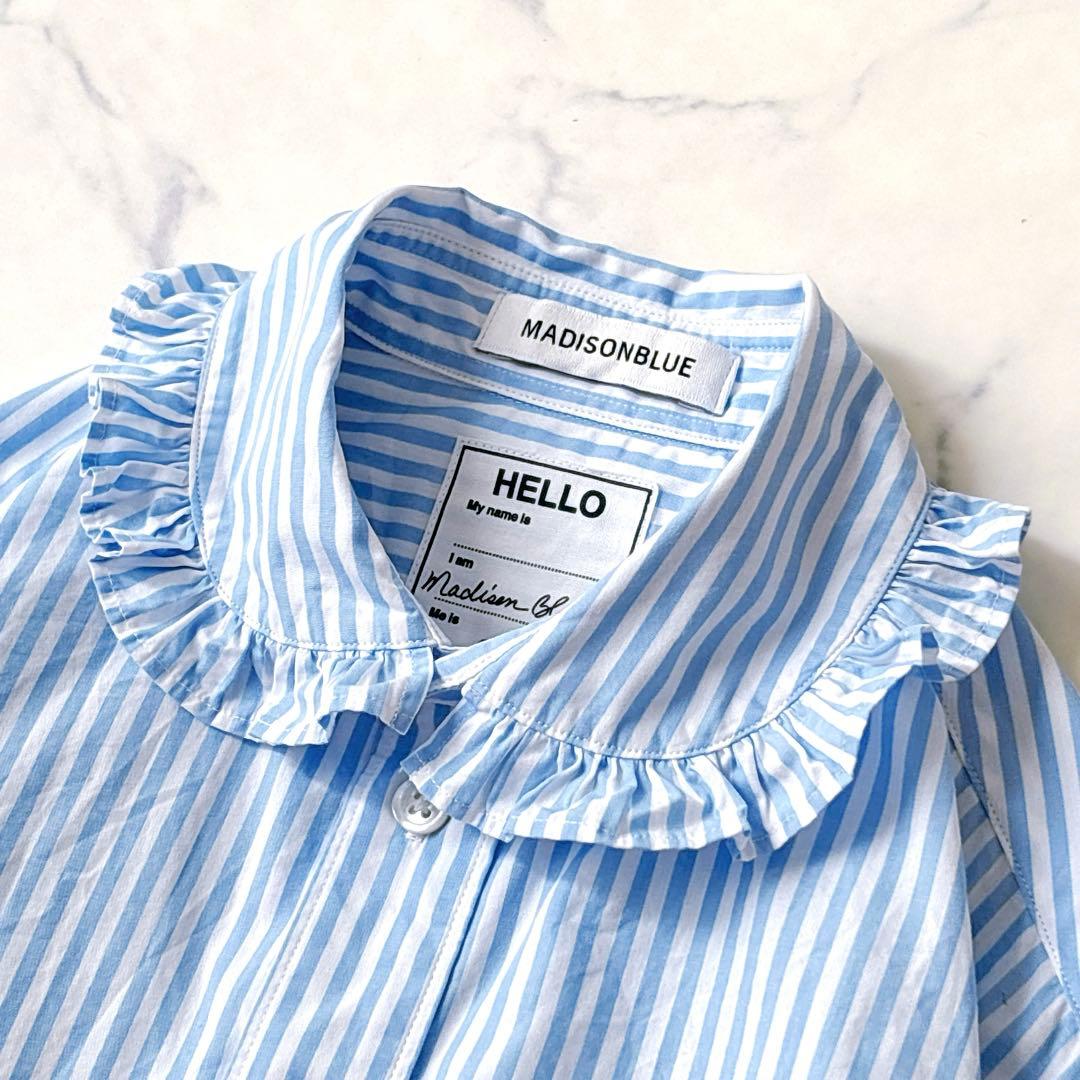極美品✨マディソンブルー ラウンドカラー フリル ブラウス シャツ