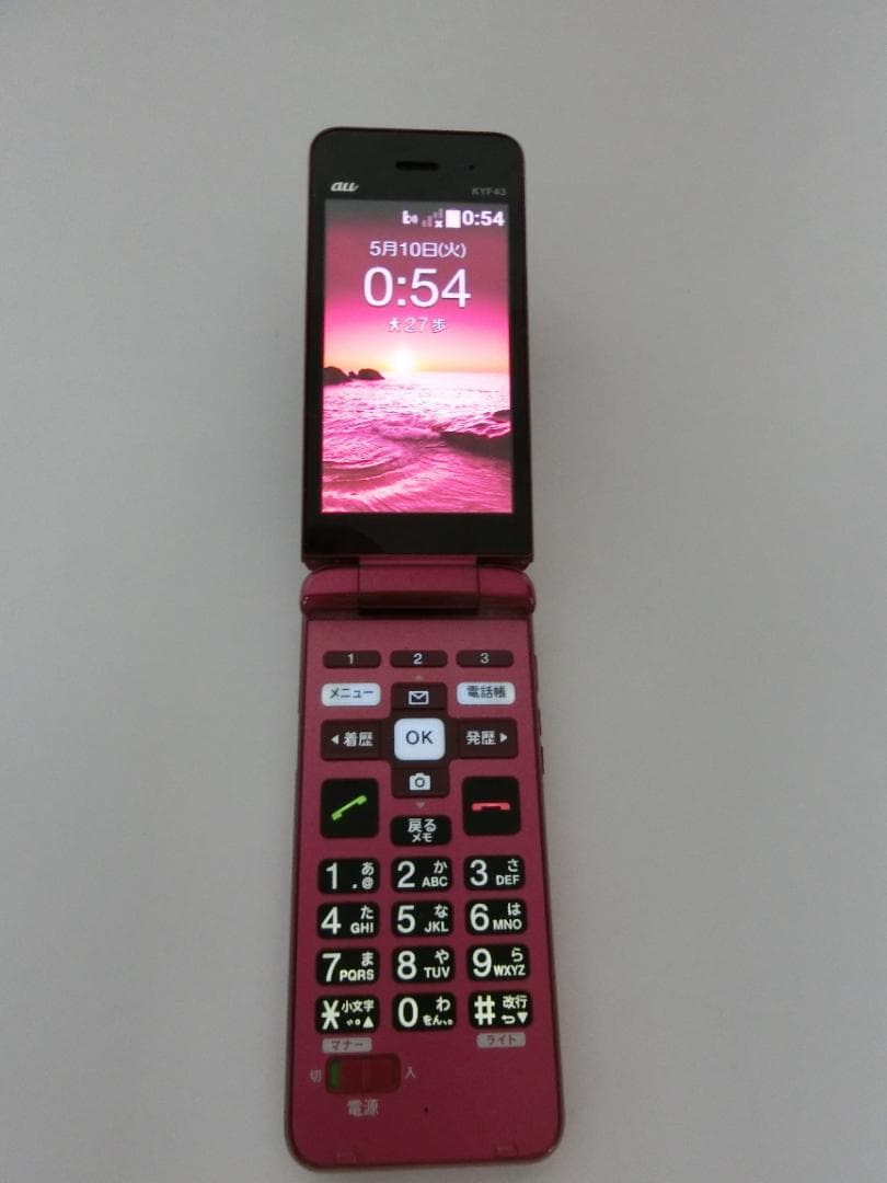 かんたんケータイライト KYF43 ワインレッド 美品 かんたんケータイ ライト KYF43 ワインレッド スマホ 白ロム 本体