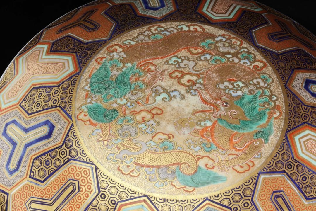 希少古伊万里】金襴手龍文様三段重 重箱 豪華絢爛色絵金彩細工