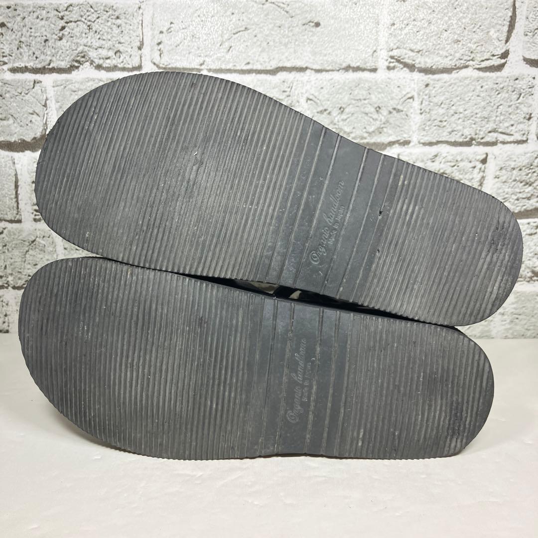 【美品】オーガニックハンドルーム 25.0cm レザー Tストラップシューズ