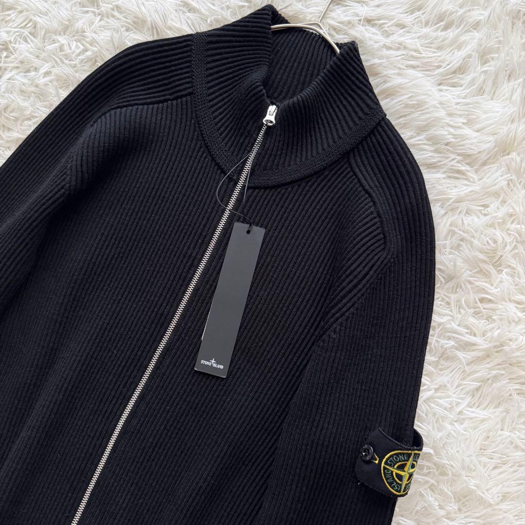 美品【ストーンアイランド】22AW 上杉柊平着用 ドライバーズニット 黒