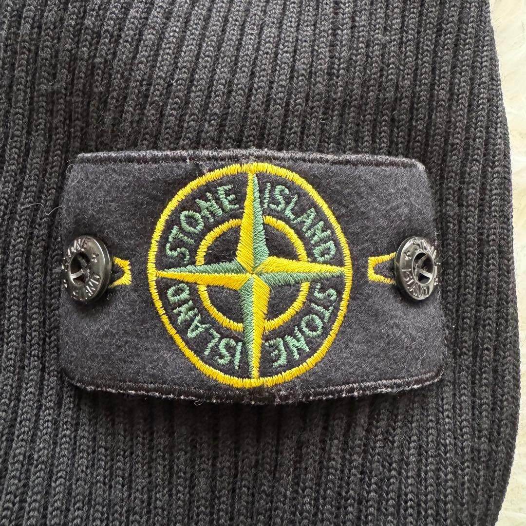 美品【ストーンアイランド】22AW 上杉柊平着用 ドライバーズニット 黒