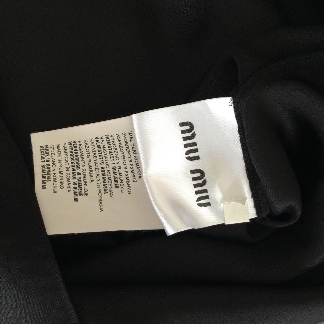 MIUMIU ブラックワンピース シルク かわいい 結婚式 38 美品 匿名送込