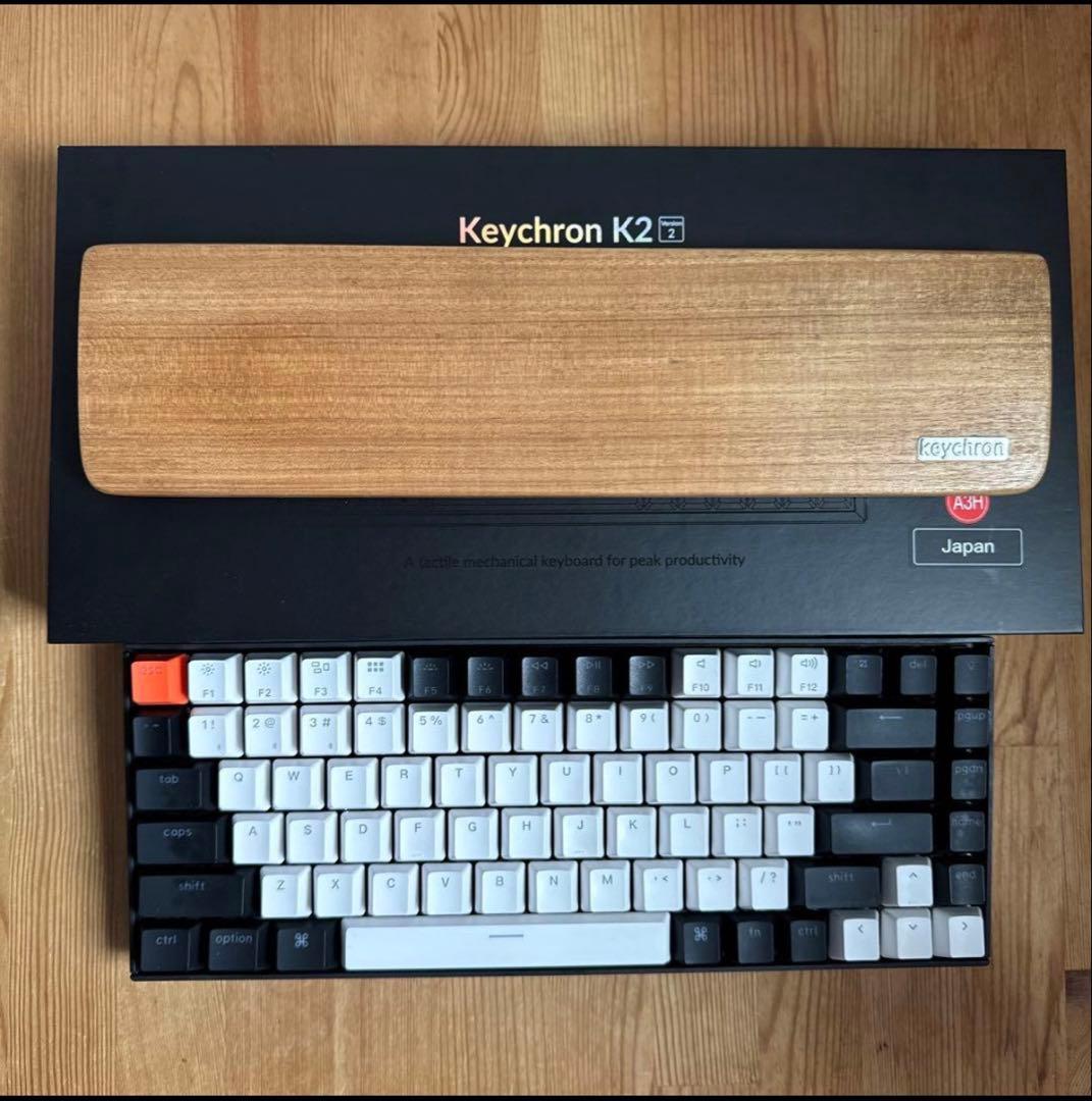 KeychronK2 US HotSwap whiteLED 茶軸 リストレスト Keychron K2 ホットスワップ対応ワイヤレス・メカニカルキーボード