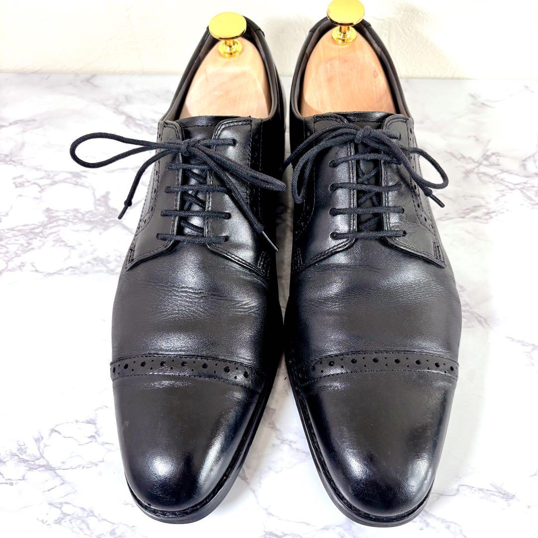 美品】アシックス ランウォーク 黒 ストレートチップ 24EEE ビジネス