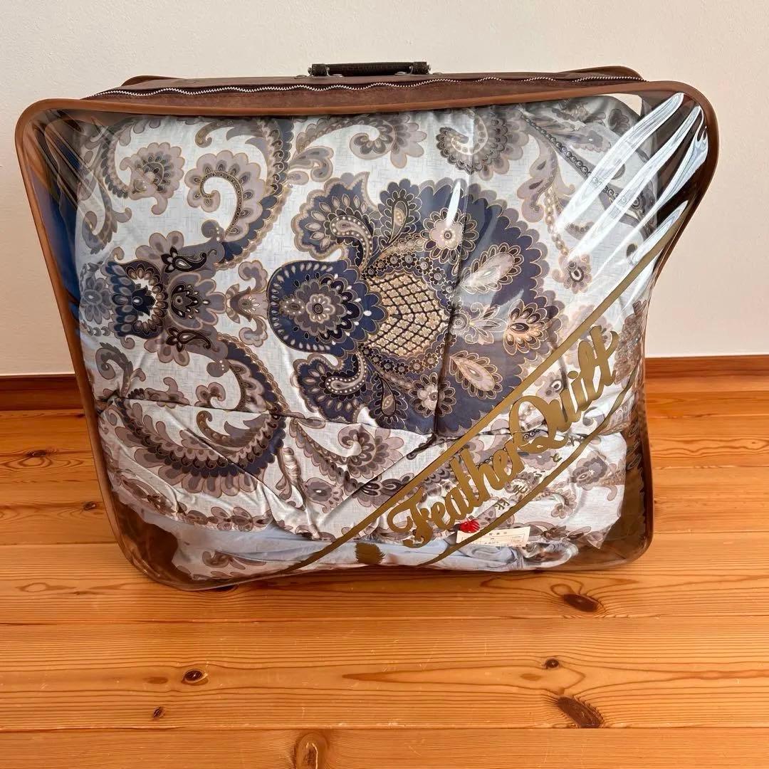 シングルサイズ　羽毛掛け布団 掛け布団 羽毛布団 シングルロング 日本製 柄任せ かけ布団 羽毛