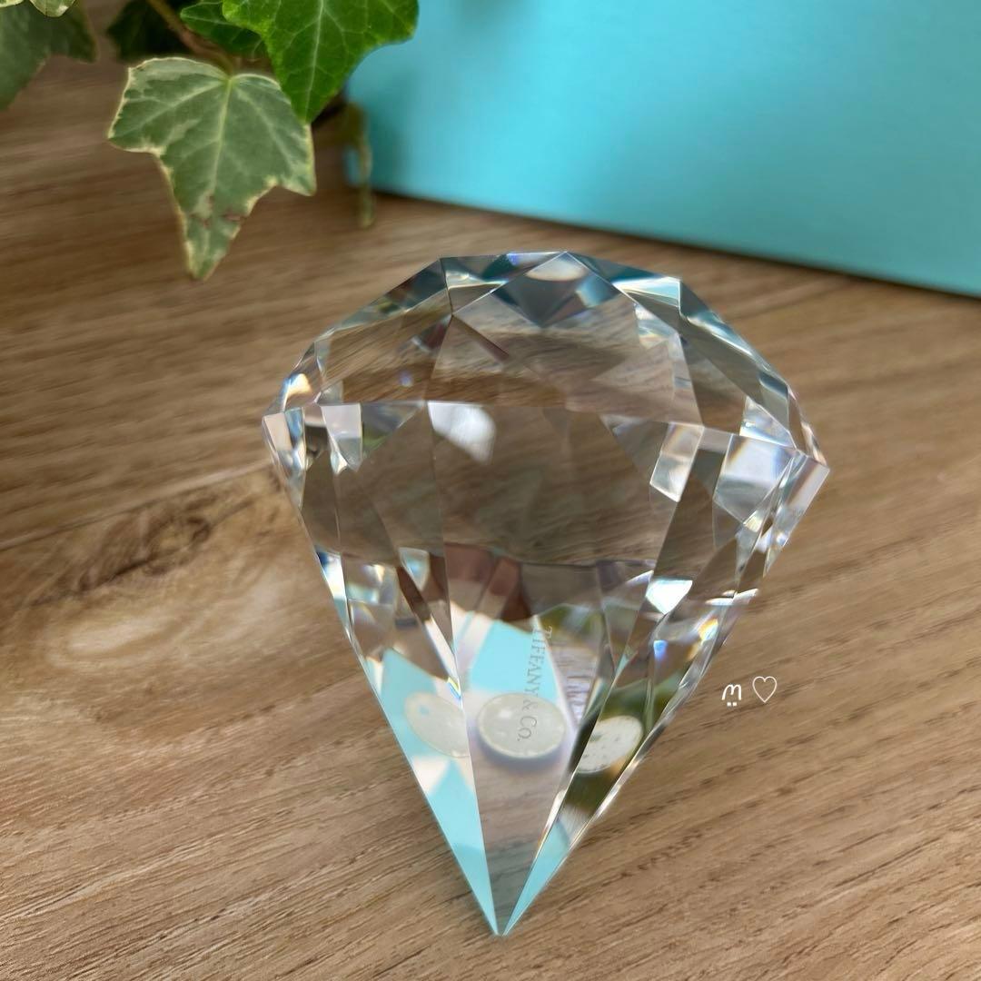 ティファニー ダイヤモンドカットペーパーウェイト クリスタルガラス