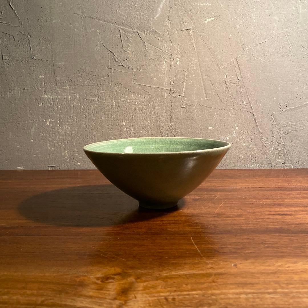 青磁 高麗茶碗 雲鶴文 茶器 抹茶碗 コレクション 骨董品 茶道具 - メルカリ