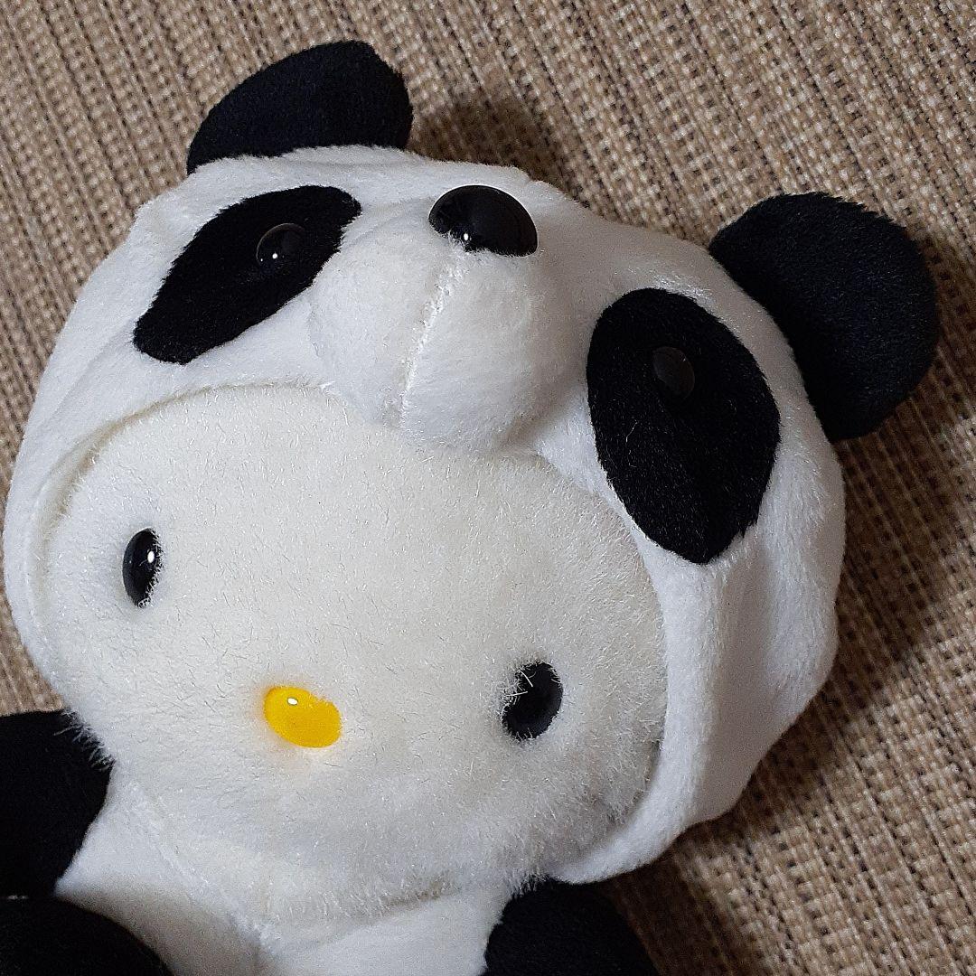 新品 レア ハローキティ 変身着ぐるみ ぬいぐるみ パンダ レトロ 1998