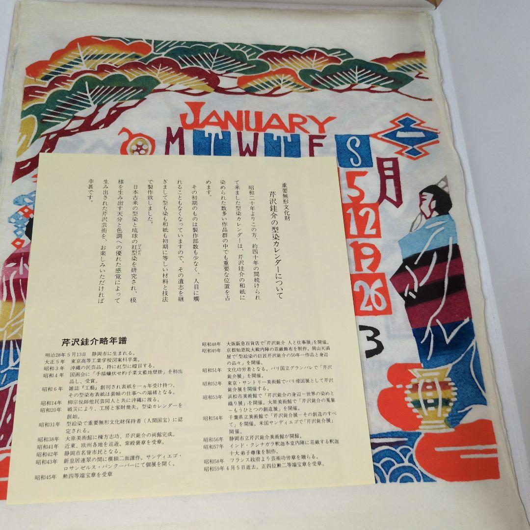 芹沢銈介型染カレンダー2013年版、12枚それぞれ童話の型染です