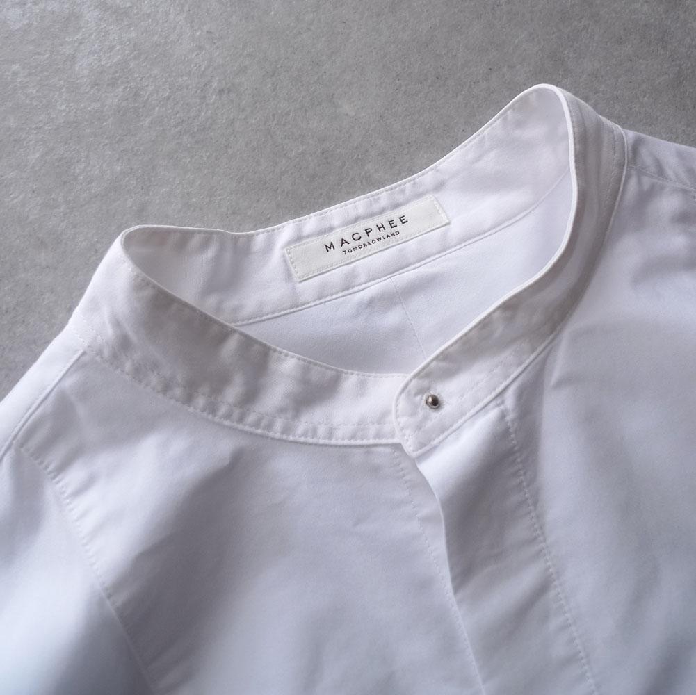 美品 トゥモローランド マカフィー 2万 バンドカラーブラウス ホワイト