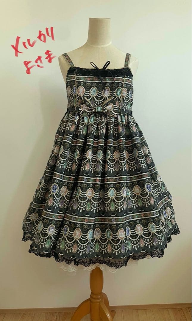 AngelicPretty*DreamyJewelハイウエストジャンパースカート Angelic Pretty ♡ Ribbon Berry Bunnyジャンパースカート🐰🍓💙 昔