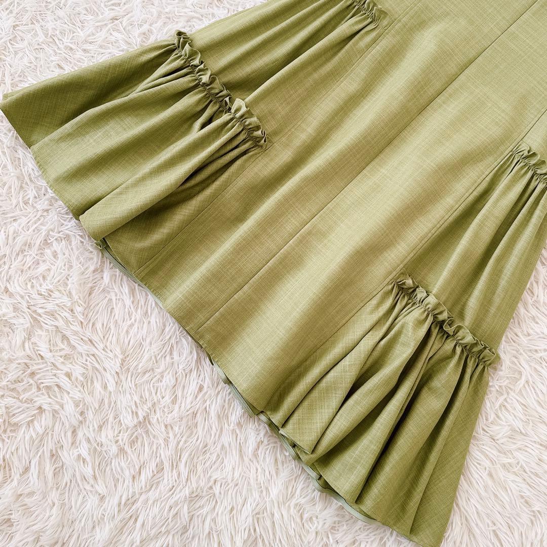 美品 アディアム✨フォクシー ルーシュドドレス ワンピース フリル