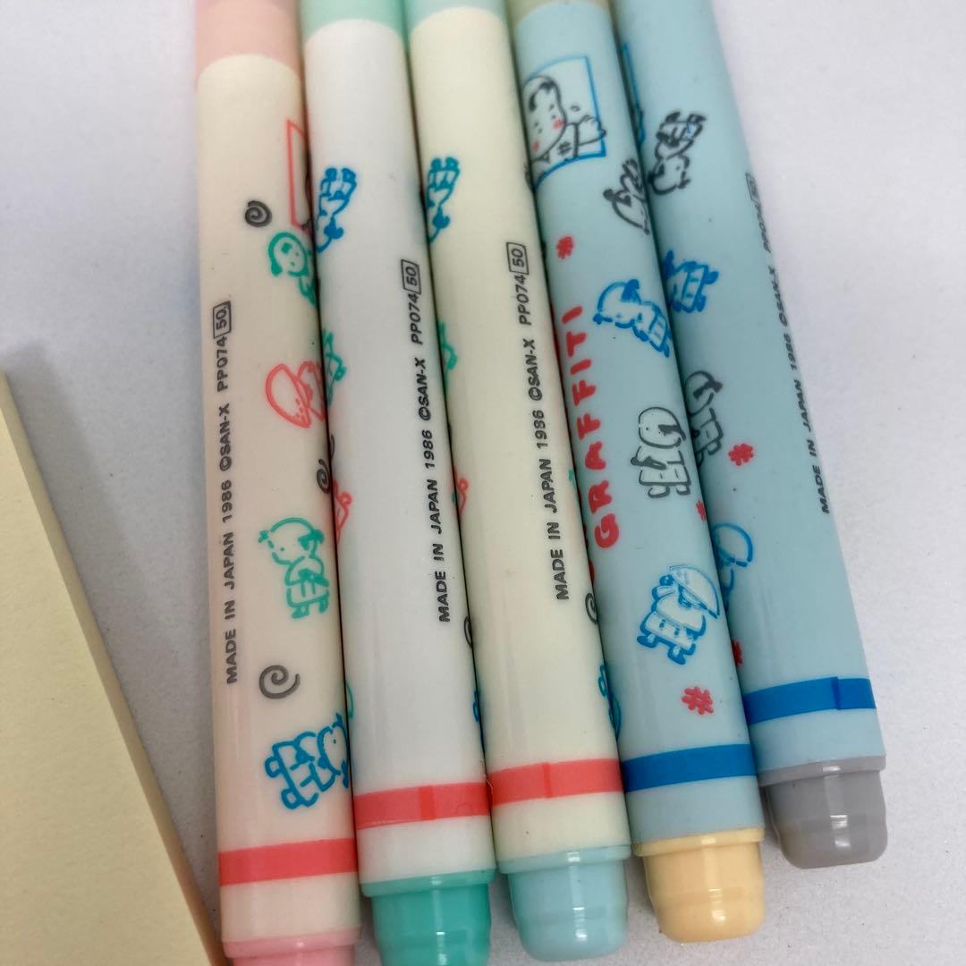 ちょんまげグラフィティ San-X カラーペン 昭和レトロ ファンシー 5本
