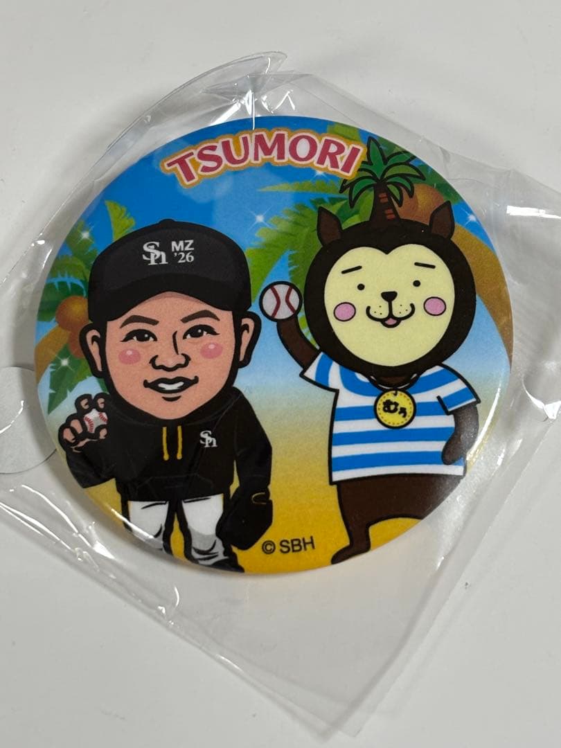 ソフトバンクホークス 津森宥紀 若鷹ガチャ缶バッジ - メルカリ