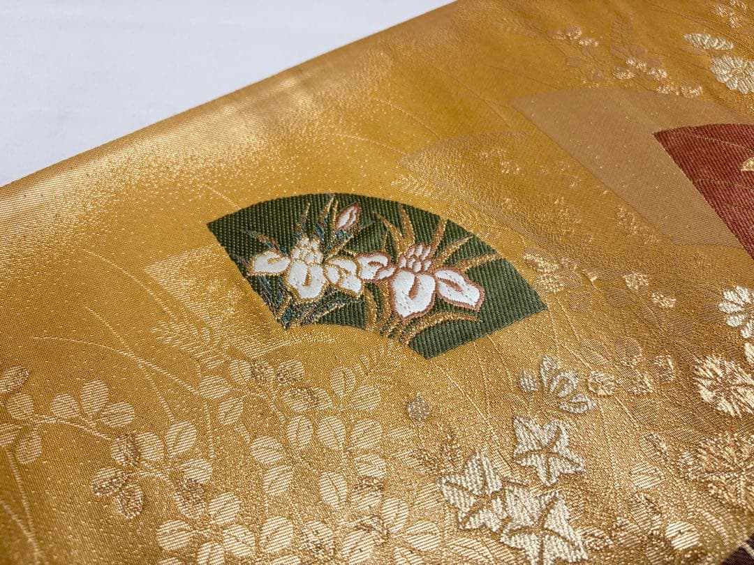 A 鳳凰に花々模様 金糸 正絹 六通 袋帯 フォーマル O44 - メルカリ