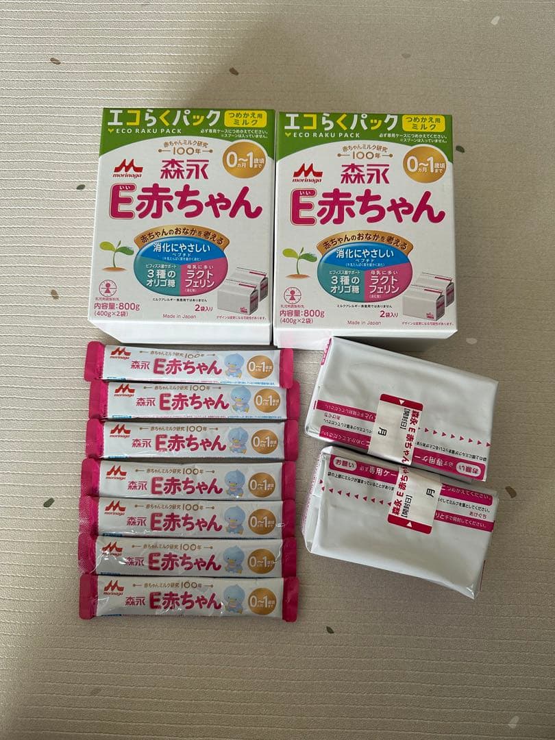 森永 E赤ちゃん エコらくパック 400g×6袋+スティックタイプ7本 E赤ちゃん 【6箱セット】森永 エコらくパック つめかえ用【※別途送料