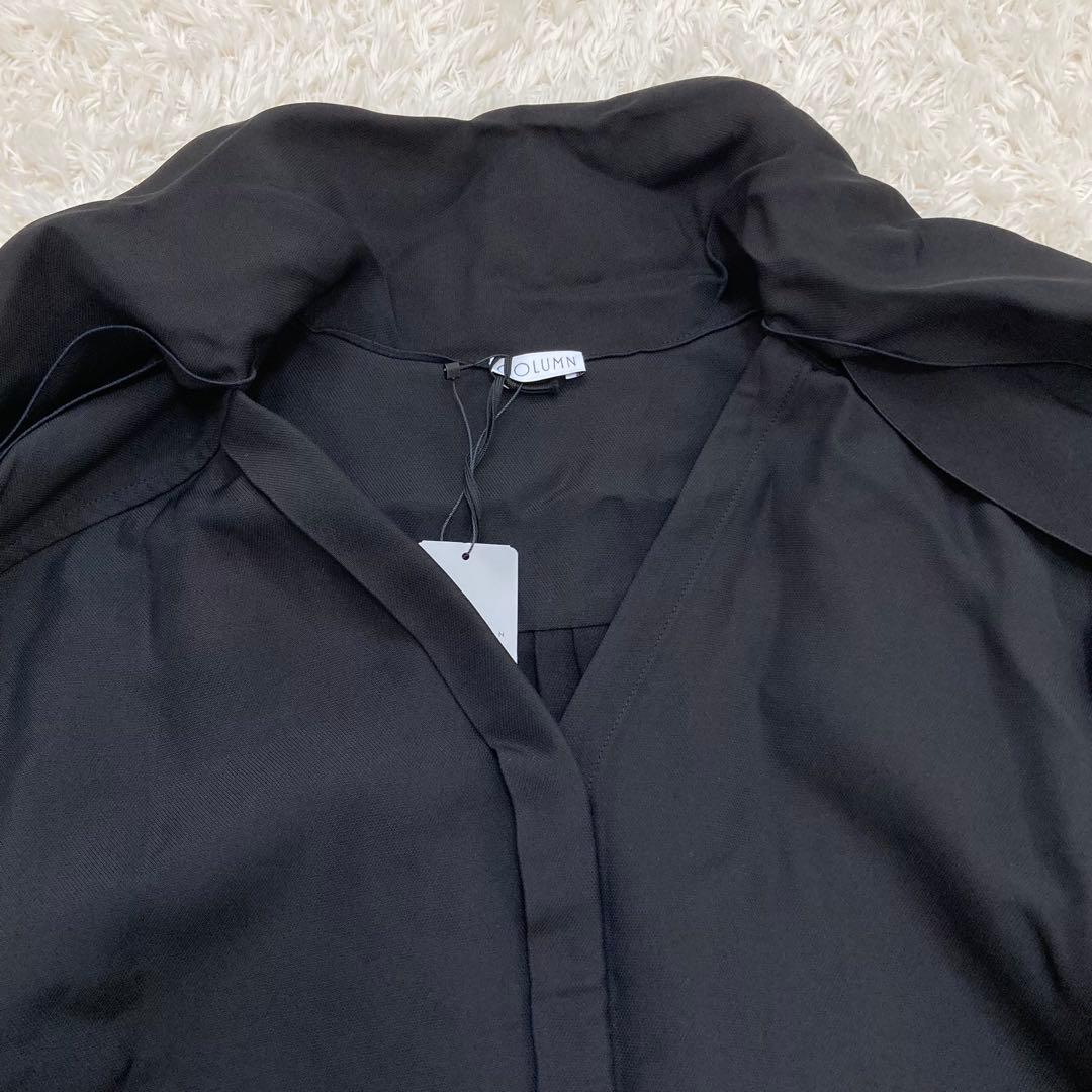 未使用✨定価5.9万 2024 コラム タイブラウス 黒 エストネーション 36