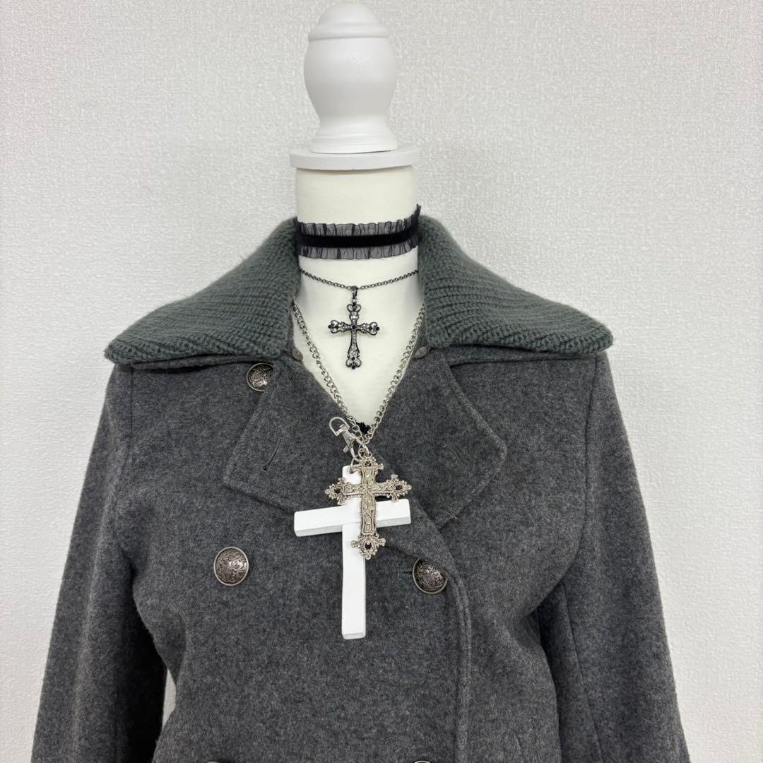 ダークコアy2k NANA 平成 ギャル ロック ウールコート ピーコート