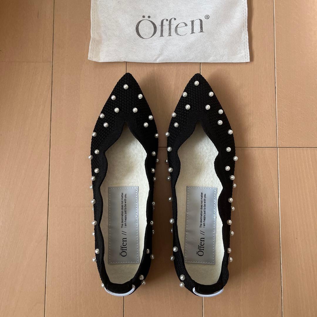 靴 Offen scallop pearls pattern 39 scallop pearls pattern / BLACK | Offen