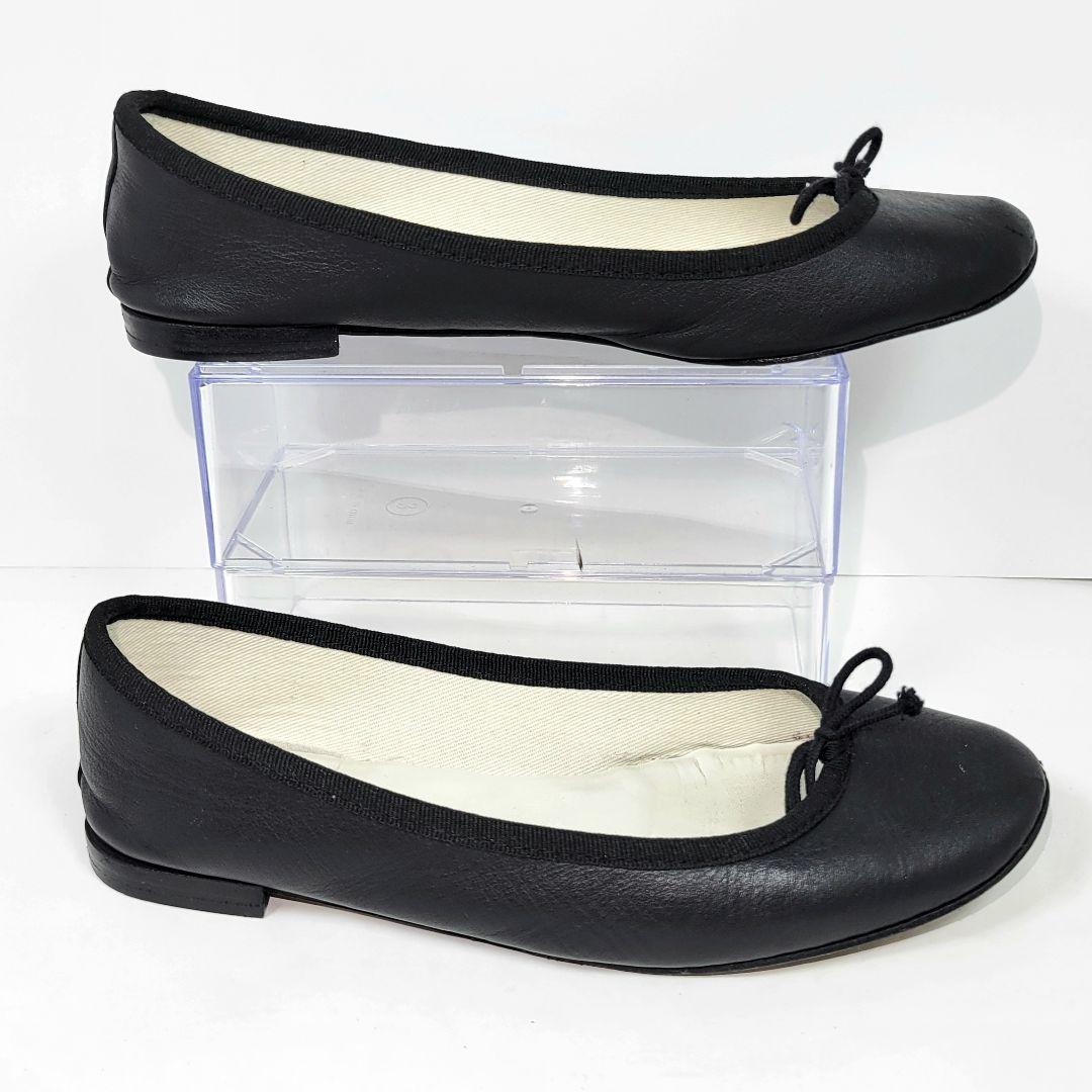 レペット バレエシューズ 約23㌢ フラット ブラック レザー サンド