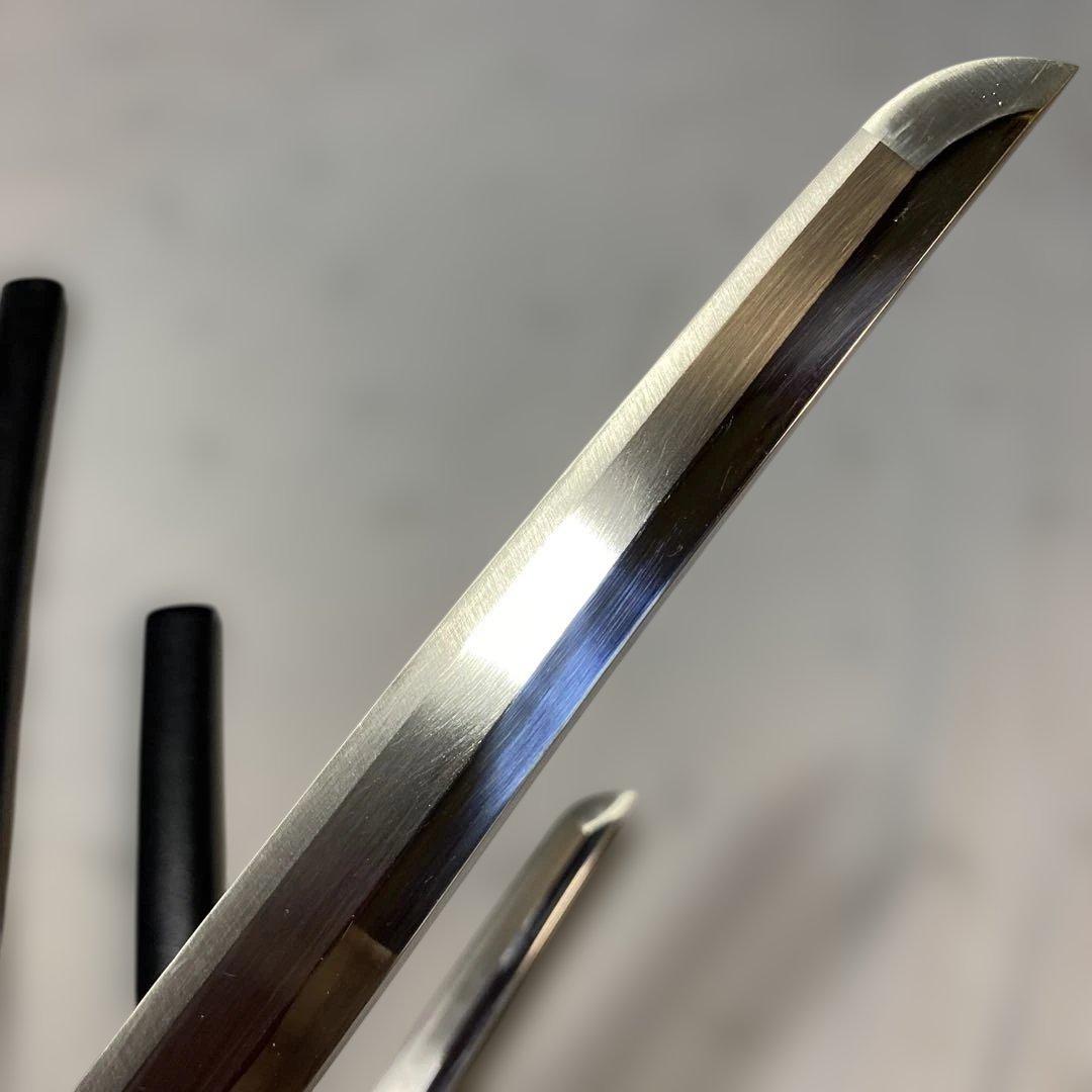 上級模造刀大小2本(刀袋付) 最高 黒柄 竹笹小判鍔