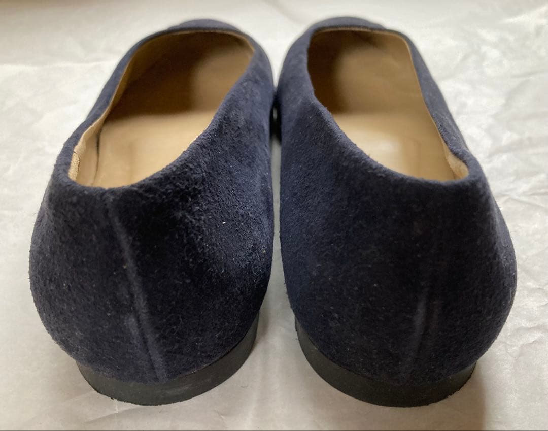 【正規品】GUCCI グッチ フラットシューズ スエード ネイビー 24.5cm