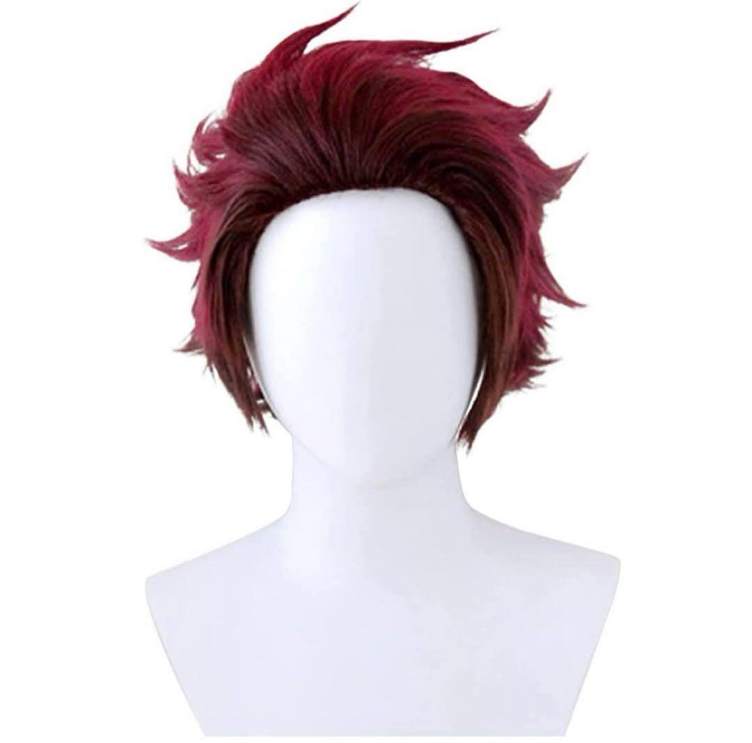 即日発送❤️ コスプレ ウィッグ 鬼滅の刃 竈門炭治郎 ショート かつら