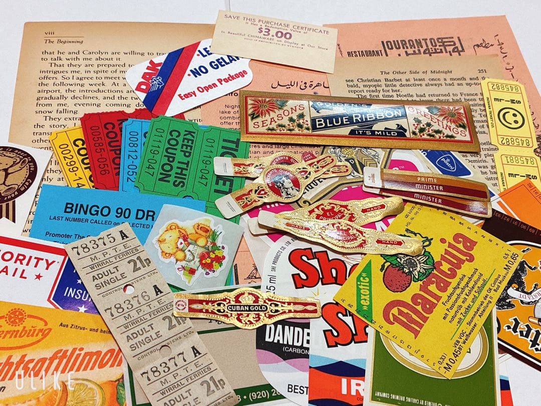 海外紙もの 海外チケット コラージュ 80ピースセット おすそ分け ③