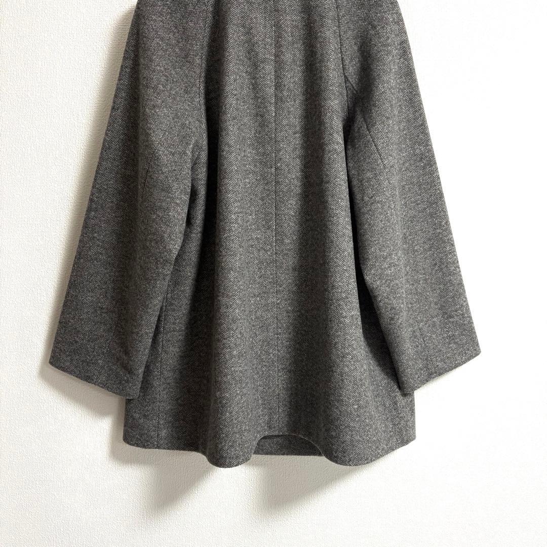 グローバルワーク✨軽やかストレッチ襟2WAYミドルコート グレーミニ