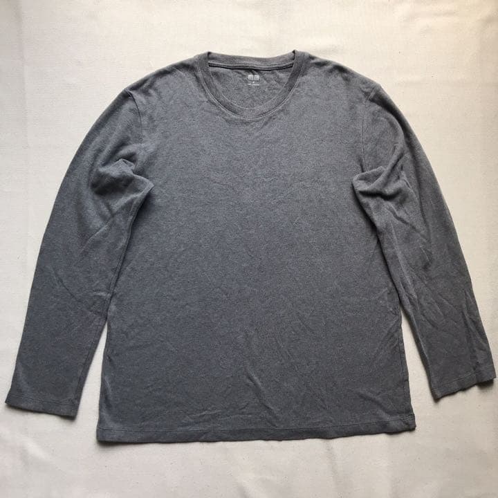 1-6 ユニクロ ソフトタッチクルーネックT（長袖） ダークグレー - メルカリ