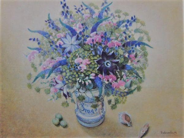 日本画琳派渡辺章雄 作千羽鶴