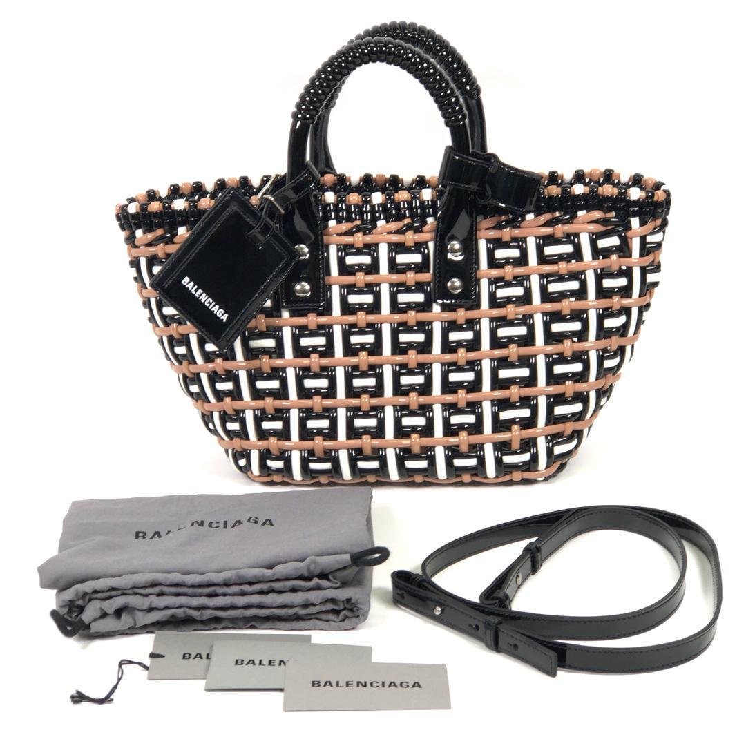 極美品 バレンシアガ　ビストロXS ストラップ付バスケット 671342 バレンシアガ ビストロ XS かごバッグ 671342 3914 Q 002123
