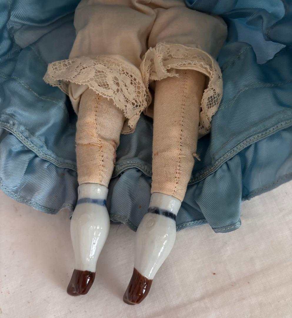 最終 1800's 刻印 チャイナヘッドドール ブロンド ドイツ ビスクドール