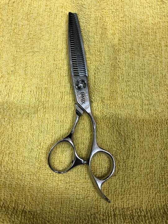 SSS 6インチ セニングシザー ブルーメタル ダマスカス柄 理容 美容 鋏