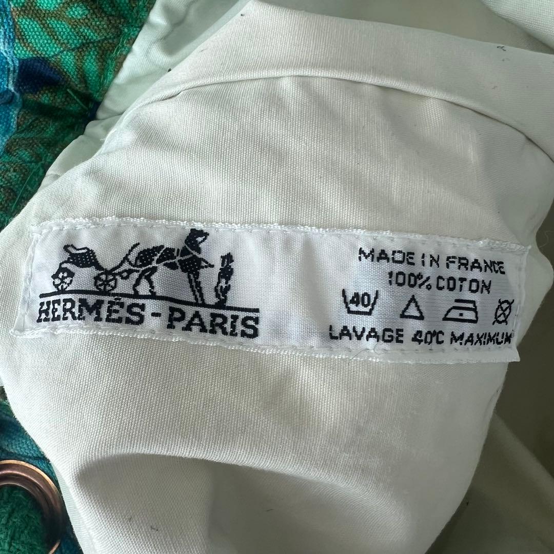 HERMES エルメス ボタニカル 巾着 バッグ ショルダー リゾート 花柄