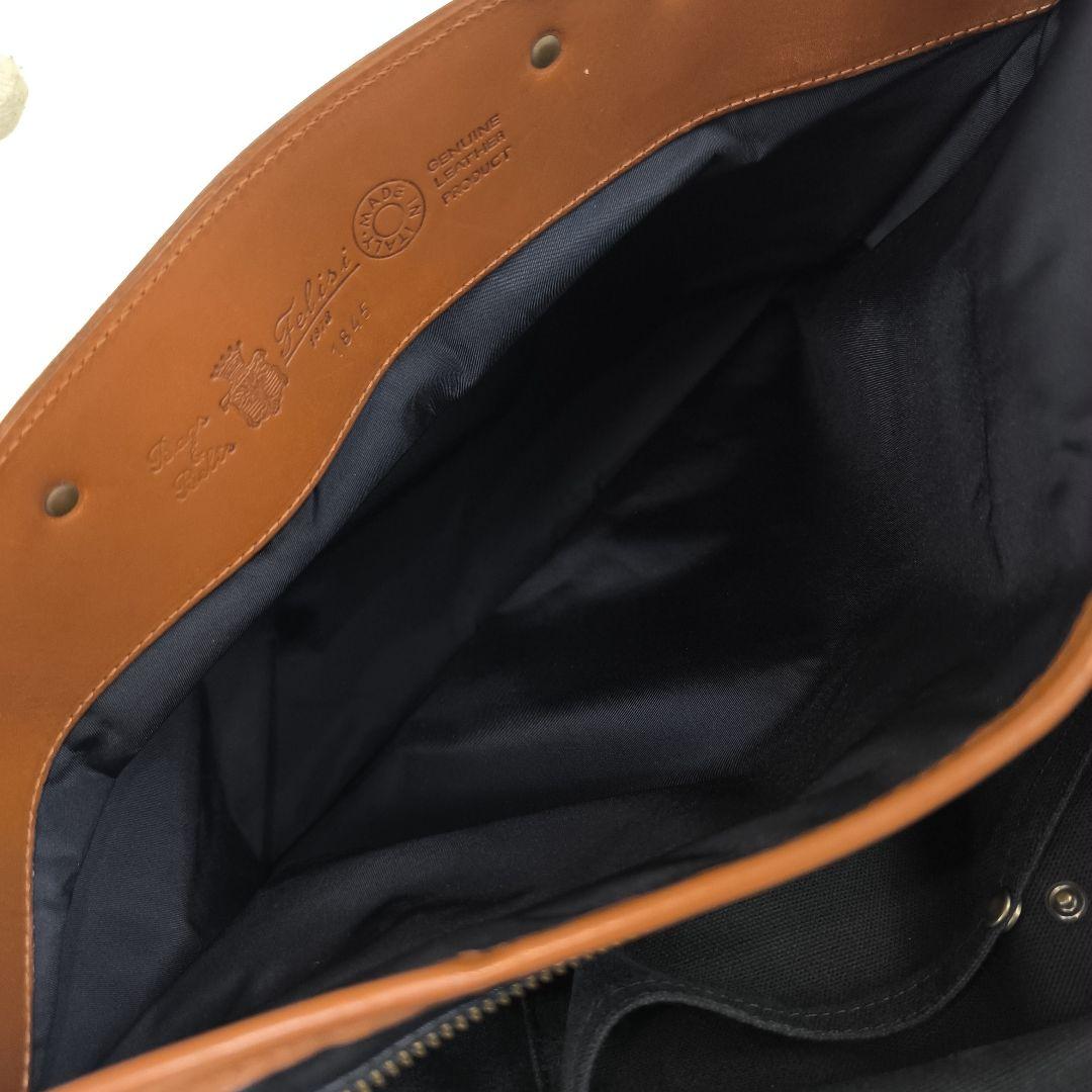 ✨極美品✨ フェリージ ブリーフケース ナイロン レザー B4可 紺茶