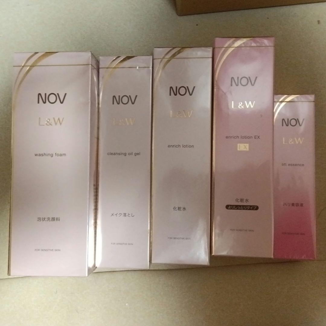 NOV L&Wシリーズ 洗顔・化粧水 5点セット 敏感肌用高保湿エイジングケアのノブ L＆W トライアルセット(お試し