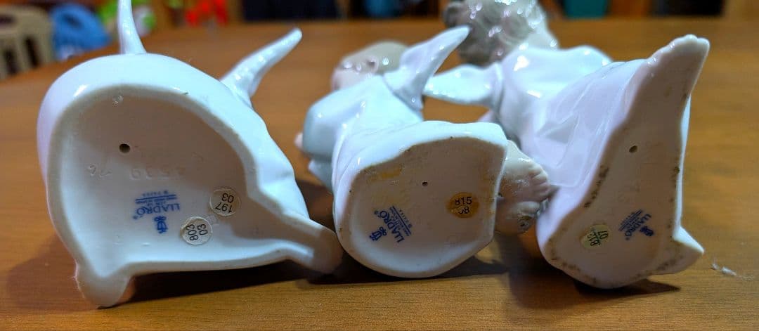 LLADRO】磁器人形「可愛い考え事」「可愛いお祈り」「可愛いフルート