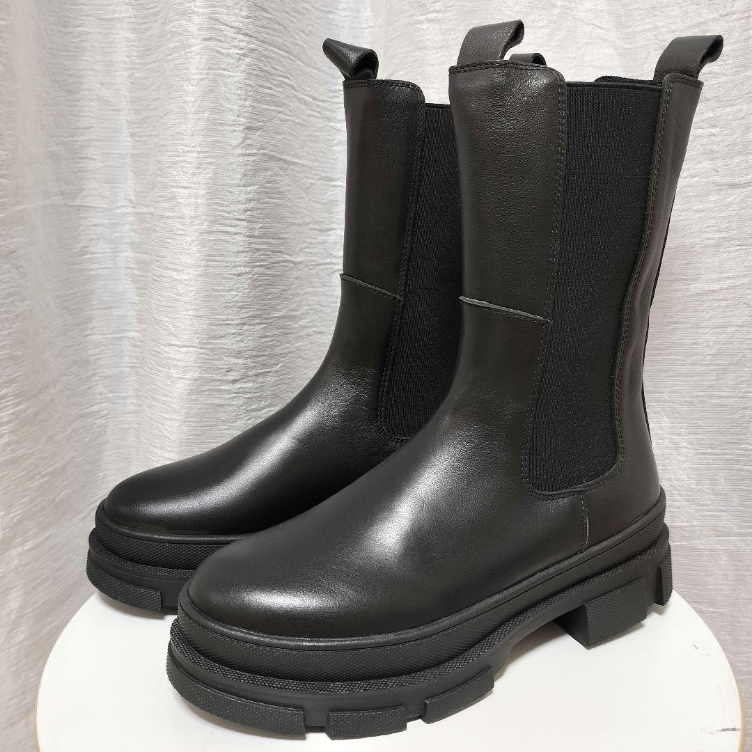 未使用　REMME　レメ　ミドルサイドゴアブーツ　37　ブラック　レザー REMME（レメ） ブーツ REMME Chelsea Boots チェルシー レザー