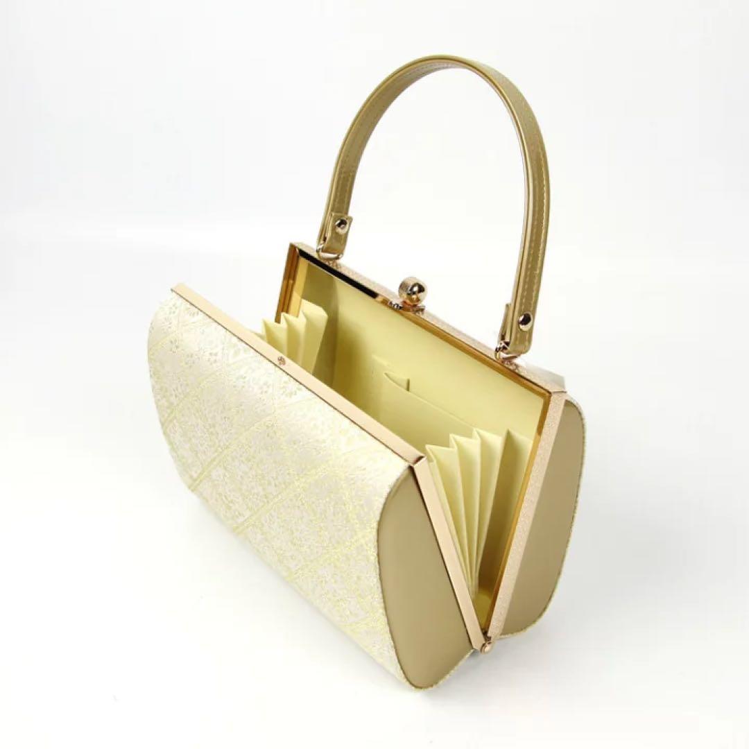 ☆新品未使用☆礼装用佐賀錦ゴールド系草履バッグセット フリーサイズ