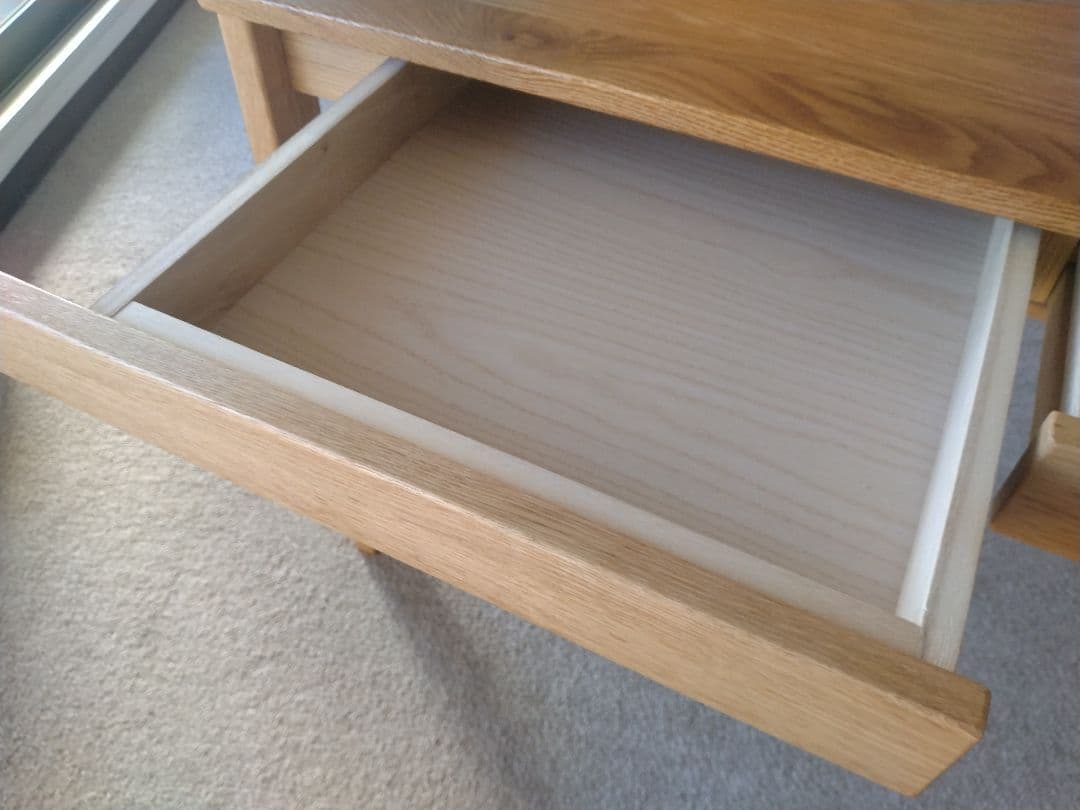 totoro様専用】MUJI/無印良品 オーク無垢材デスク110cm引出足元棚