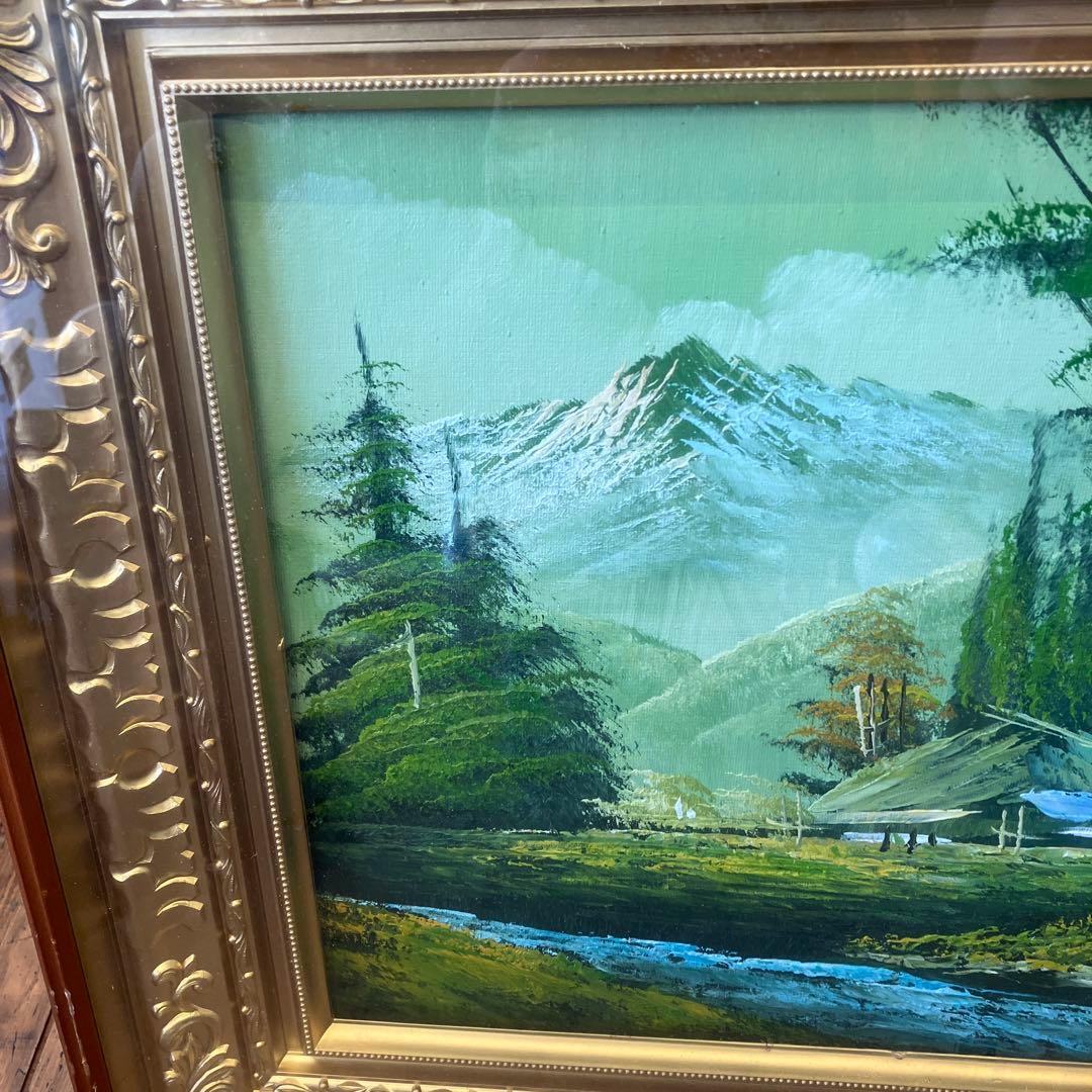 昭和レトロ l.y.pnk 風景画 森林 山水 油絵 油彩画 絵画 アート - メルカリ