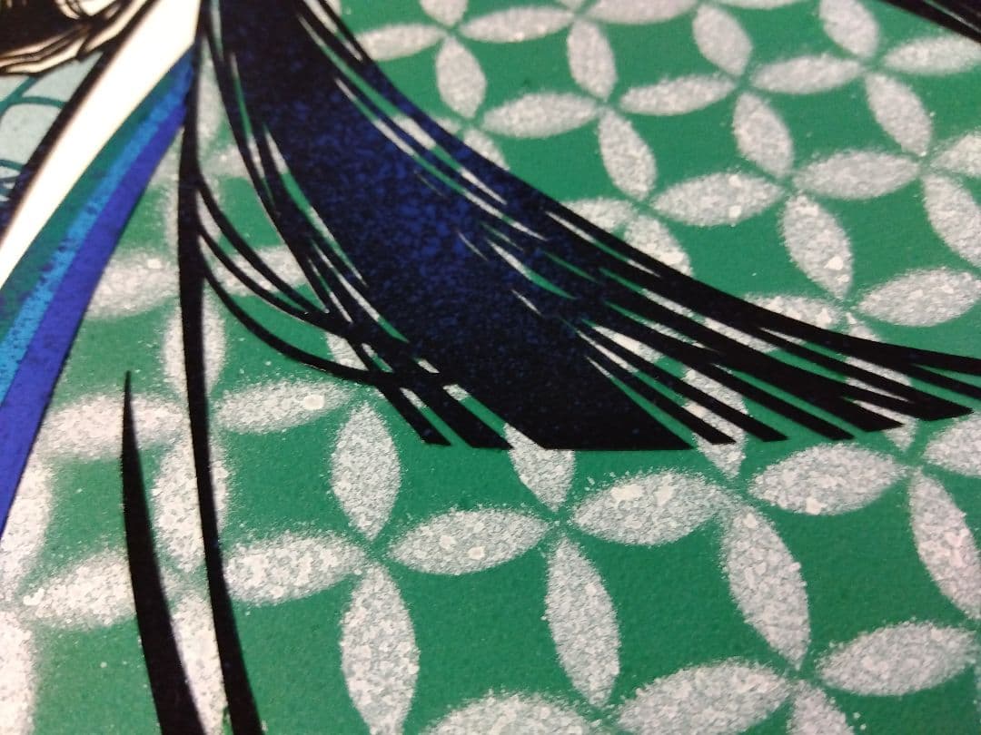 真作刀勢画 【扇面美人画】 宮田雅之 一点もの作品 額装 共シール