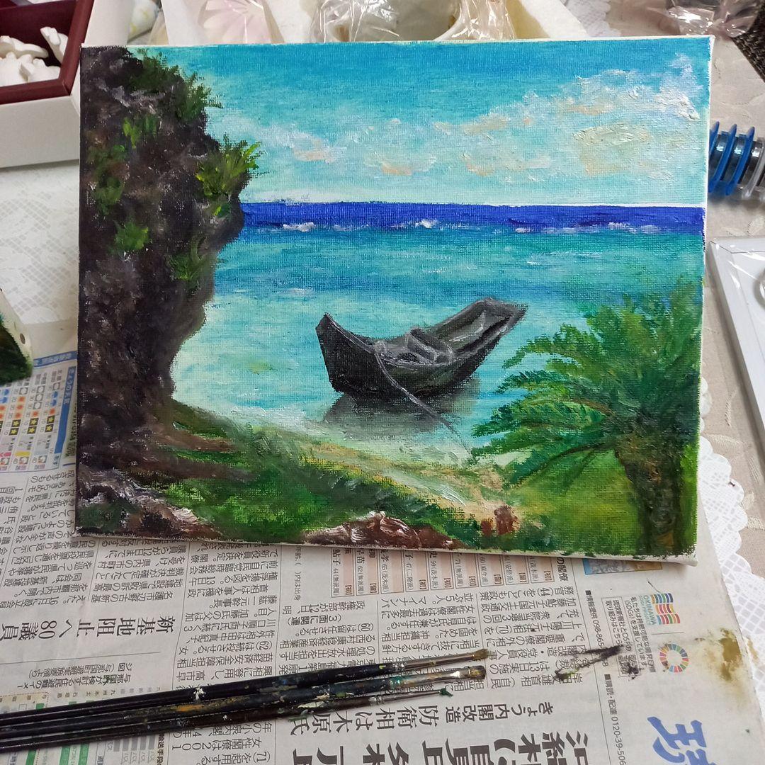 沖縄の海 油絵 F3 - メルカリ