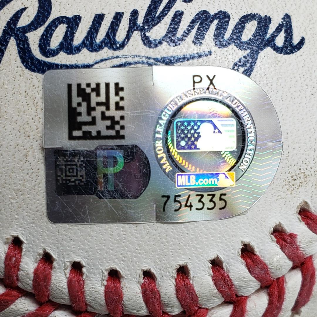 Andy Papes】◇『ドジャース パヘスがデッドボールとなった実使用球』◇