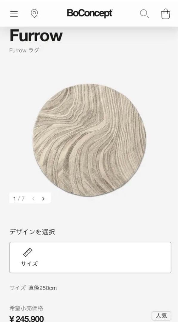 BoConcept ボーコンセプト Furrow ラグ 250cm - メルカリ