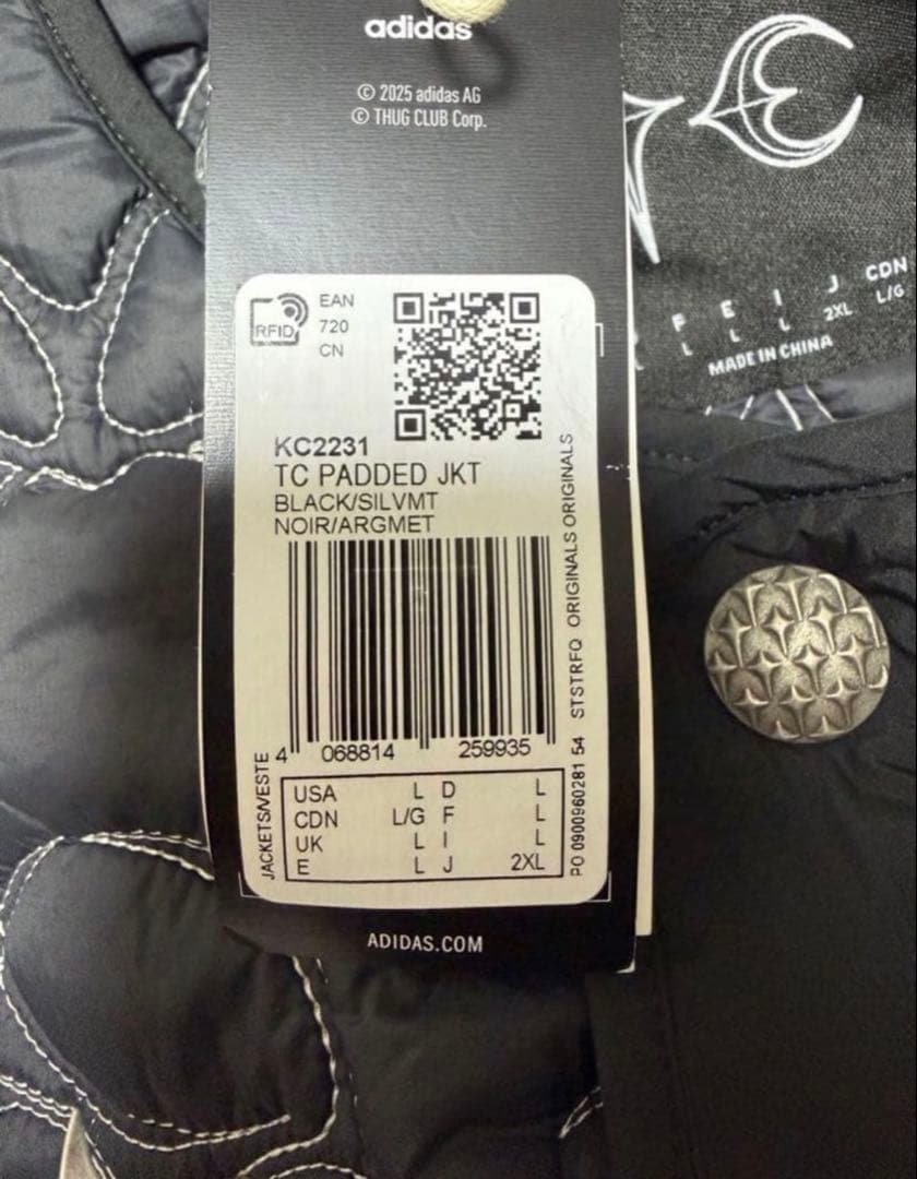 山田涼介着用新品L Adidas Thug Club TC JKT KC2231 - メルカリ